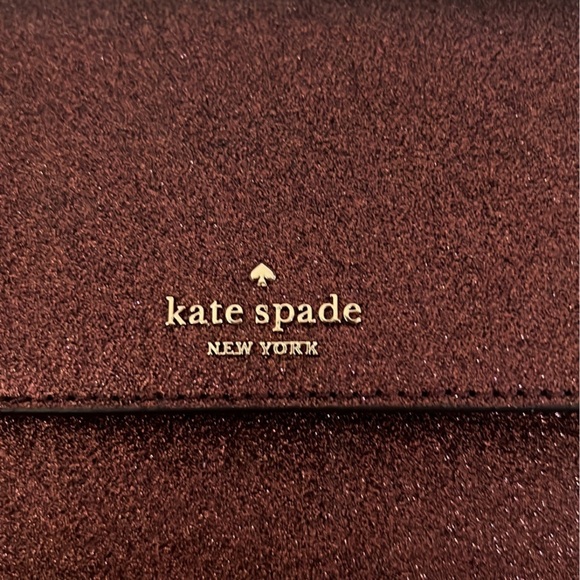 Kate Spade Burgundy Glitter Wristlet Wallet - Picture 2 of 12